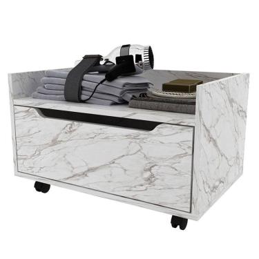 Imagem de Balcão Gabinete Para Banheiro Bn3647 Mármore Branco - Tecnomobili