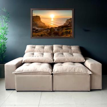 Imagem de Sofá Retrátil e Reclinável 2.0m Caramelo Suede 3 lugares - Unity Conforto