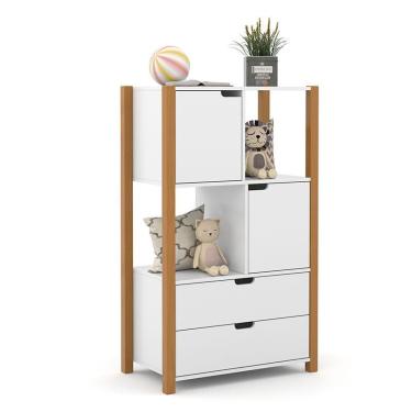 Imagem de Armário Organizador Kids Liv Branco Soft Freijó - Matic