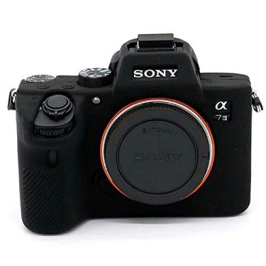 Imagem de Capa protetora profissional de silicone macio seguro para câmera Sony Alpha A7iii a73 A7R3 A7Riii A7siii a7SIII a7R Mark III a7 Mark III Digital SLR (preta)