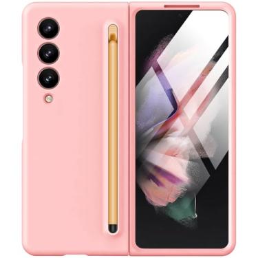 Imagem de Capa protetora à prova de choque para Samsung Galaxy Z Fold 3 com caneta S Pen e protetor de tela integrado, compatível com carregamento sem fio MagSafe, capa protetora à prova de choque para Samsung