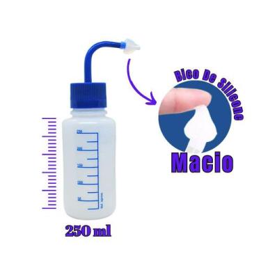 Imagem de Garrafinha Lavagem Nasal 250ml Bico Curvo Cores - Ecommerce Farma, Azu