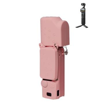 Imagem de Capa para DJI Osmo Pocket 3 Creator Combo, capa protetora antiqueda e à prova de choque de silicone macio WUNIAK e antiarranhões, design leve para vloggers e criadores de conteúdo, rosa