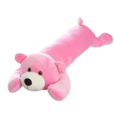 Imagem de Travesseiro Xuxão de Corpo Urso Rosa em Pelúcia Satin 1,10m Ideal para
