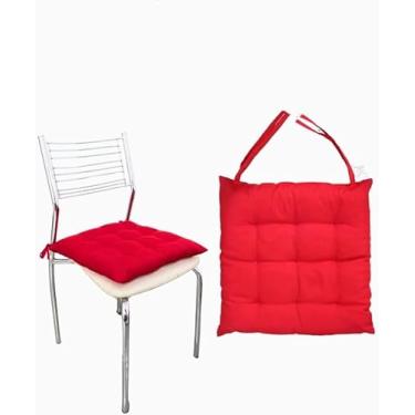 Imagem de Kit 8 Assentos para cadeira almofadas Futon 40x40 cm (Vermelho)