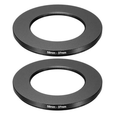 Imagem de PATIKIL Adaptador de anel descendente de 58 mm a 37 mm, 2 peças de anéis de filtro para lente de câmera filtros de anel de metal digital para lentes ND IR DSLR, preto