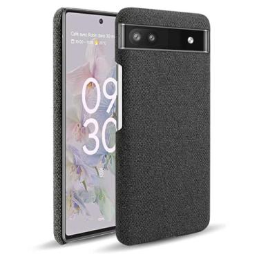 Imagem de Capa para Google Pixel 6a 5G,Capa desenhada em lona,Case Protetora Ultrafina com Empunhadura Macia,Design em Tecido Antichoque e Antiarranhões-Black