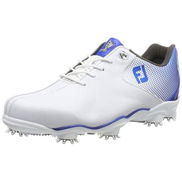 Imagem de FootJoy Sapatos de golfe masculinos D.n.a. Helix-previous Season Style, Branco/Azul elétrico, 10.5