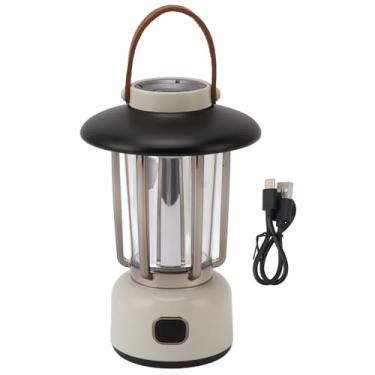 Imagem de Recarregável LED Lanterna Camping, Portátil Tent Lights Waterproofs LED Camping Lights Hanging Lamp Lanterna Com 3 Modos de Iluminação para Lawn Lareira Outdoor Camping (Branco)