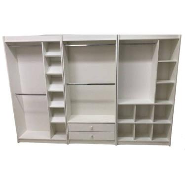 Imagem de Kit Estantes Com Gaveta E Nicho Lateral Branca 185X276X32Cm - Deep