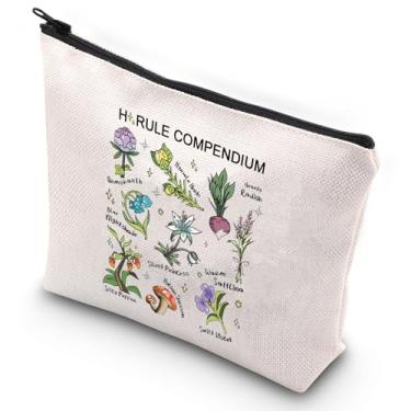 Imagem de G2TUP Bolsa de maquiagem Hyrule Compêndio Flor inspirada em videogame Korok Bolsa com zíper, Bolsa de maquiagem Hyrule Flower, ♚