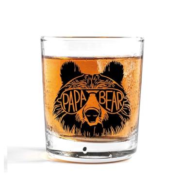 Imagem de Nogrit Copos de uísque Papa Bear 283 g, presentes de papai para o dia dos pais, aniversário do filho e filha, copos de pedras antiquados para homens bebendo coquetel vodca escocesa tequila rum