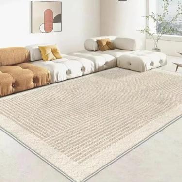 Imagem de Tapete moderno e luxuoso para sala de estar, estilo simples, mesas de centro, tapetes grandes para decoração de casa, cabeceira de quarto (200x250 cm/sem fiapos)