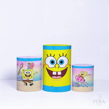 Imagem de Trio de Capa Cilindro para Festa Infantil Veste Fácil C/elástico Bob Esponja