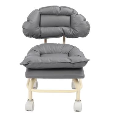 Imagem de Rolamento Giratório de 360 ​​graus Com Rodas e Backrest, Cadeira de Couro Ergonômico PU para Salão de Ginástica de Escritório Em Casa, Spa