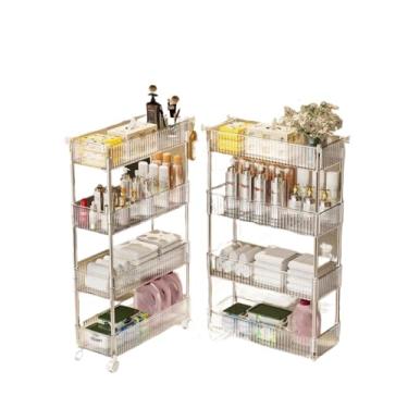 Imagem de Carrinho Estante pequeno Acrilico Multiuso Com Rodinha Pequeno(brilho(4 andares))