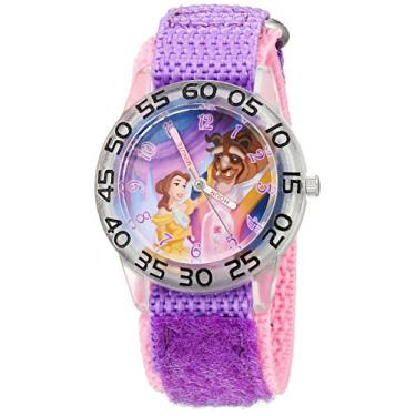 Imagem de Disney Relógio Feminino 'Belle' Quartzo Plástico e Nylon, Cor: Roxo (Modelo: W002929)