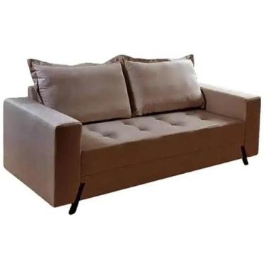 Imagem de Sofá 8100 3 Lugares em Veludo com Almofadas Soltas 198cm Boareto Cor M