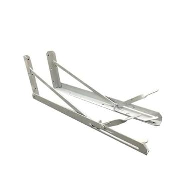 Imagem de Suporte Mão Francesa Retrátil PAR Dobrável Reforçada - Tamanhos 30cm 40cm 50cm Trava de segurança (40CM)