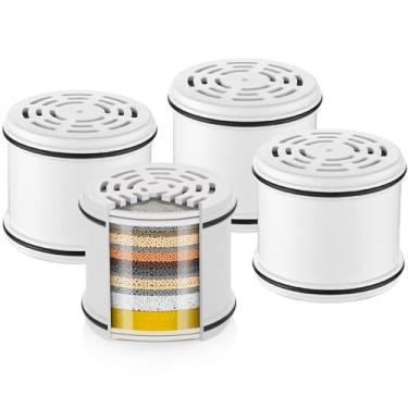 Imagem de Cobbe Pacote com 4 filtros de substituição para chuveiros fixos - Filtros de amaciante de água para água dura - Remover cloro - Reduz a coceira seca na pele