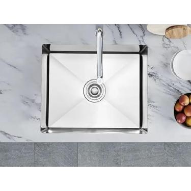 Imagem de Cuba Cozinha Aço Inox Escovado Gourmet Grande 44x44x20 Mg98