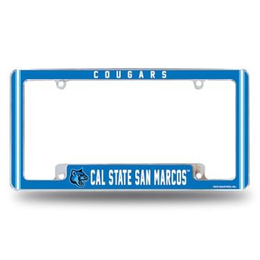Imagem de Rico Industries NCAA Cal State San Marcos Cougars 30,5 cm x 15,2 cm Moldura de placa automotiva cromada para carro/caminhão/SUV