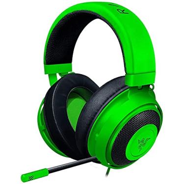 Imagem de Fone de ouvido para jogos Razer Kraken: armação de alumínio leve – microfone isolante de ruído retrátil – para PC, PS4, Nintendo Switch – conector de fone de ouvido de 3,5 mm – verde