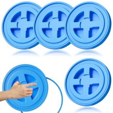 Imagem de 4 peças de tampas de balde de 5 galões, tampa hermética de parafuso de vedação de plástico à prova de vazamento de 30,5 cm, tampa reutilizável de tambor e balde para armazenamento de alimentos para