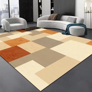 Imagem de Tapetes nórdicos abstratos de tamanho grande para sala de estar, decoração de sofá de luxo leve, tapetes para casa e quarto (200x200 cm 78x78 pol./sem fiapos-5)