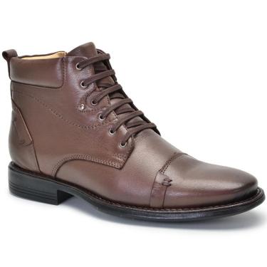 Imagem de Bota Coturno Masculina Couro Cano Curto Conforto Moderna