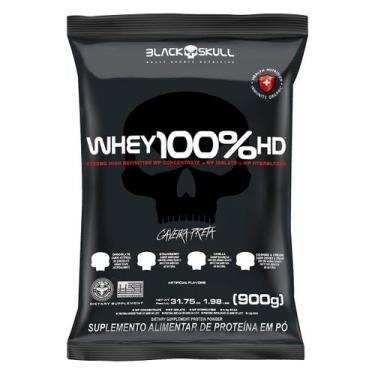 Imagem de Whey 100% HD Chocolate 900g Refil Black Skull - Whey Concentrado Isola