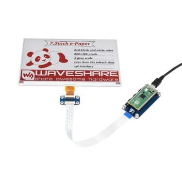 Imagem de Waveshare 7.5inch E-Paper E-Ink Display Module (B) for Raspberry Pi Pico 800×480 Pixels Red/Black/White SPI Interface