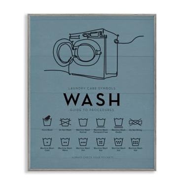 Imagem de Stupell Industries Lembretes de lavagem a roupa cinza emoldurado giclée design de arte por Lettered and Lined, 28 x 35 cm