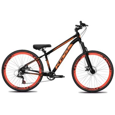 Imagem de Bicicleta Aro 26 KOG Freeride 1x7 – Estilo Grau, Suspensão 29”, Freios a Disco, Aros Vmaxx Neon – Bike Urbana de Alta Performance, Preto, Adesivo Laranja,Vmaxx Laranja