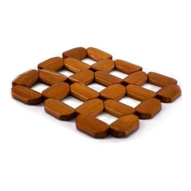 Imagem de 03 Descansos Panela Mesa Cozinha 12,5cm Bambu Jogo Americano - Art Hou