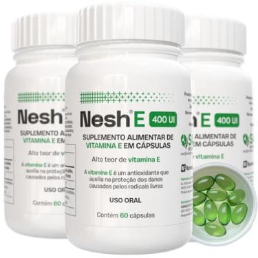 Imagem de Nesh E 400 UI - Vitamina E Tocoferol - Suplemento em Cápsulas Moles - 60 cápsulas - - Kit 3-180 cápsulas