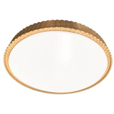 Imagem de Plafon de Acrílico Madeira Tabicado 50cm Led 40W 3 em 1 Bivolt LA1054 Delis