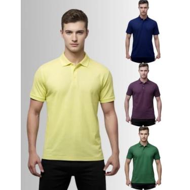 Imagem de Kit 4 Camisas Masculina Gola Polo Piquet Poliéster - Genérica, Am bebê