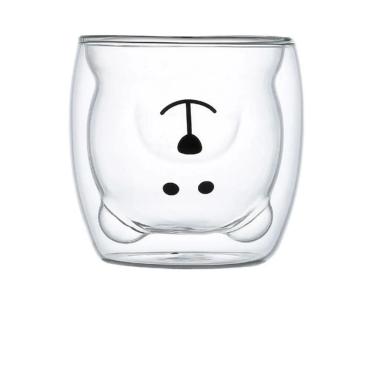 Imagem de Copo De Vidro Parede Dupla Formato Criativo De Ursinho 250ml
