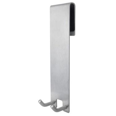 Imagem de Porta de chuveiro de banheiro com gancho único e duplo sobre porta de vidro, porta-toalhas de aço inoxidável sem perfuração, 18,G