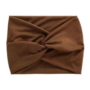 Imagem de Turbante Head Faixa Tiara Testeira Fita Laço Headband Cabelo Moda Acessório Feminino Confortável Top (Marrom,1)