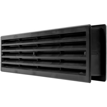 Imagem de Repa Market Grade de porta de plástico preta de 45,7 cm x 10,2 cm – Ventilação para porta de garagem – Capa de ventilação para portas internas – Proteção de tampa de ventilação retangular – Ventilação