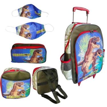 Imagem de Kit mochila de rodinhas unicórnio escolar infantil meninas brilho moda
