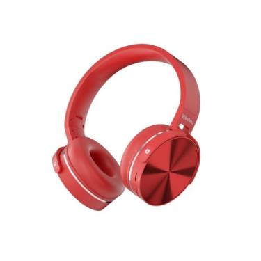 Imagem de Fones de ouvido Bluetooth sobre os fones de ouvido sem fio da cabeça da orelha com jogador de fone de ouvido de microfone dobrável para telefone,Red