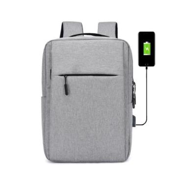 Imagem de Mochila Bolsa Slim Unissex Para Notebook Saída Usb Escola Faculdade Passeio Viagem cinza unissex