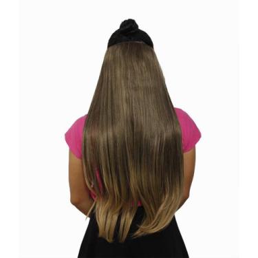 Imagem de Alongamento Aplique Tic Tac Liso Castanho Com Californianas - C e c sh