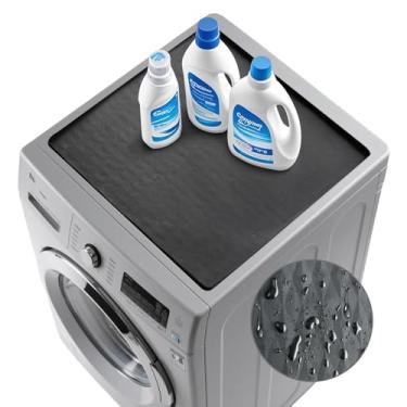 Imagem de Protetor superior para lavadora e secadora, tapete de cobertura de silicone de 60 cm x 40 cm para lavadora e secadora, à prova d'água, antiderrapante, à prova de poeira, tapete para secar roupa de