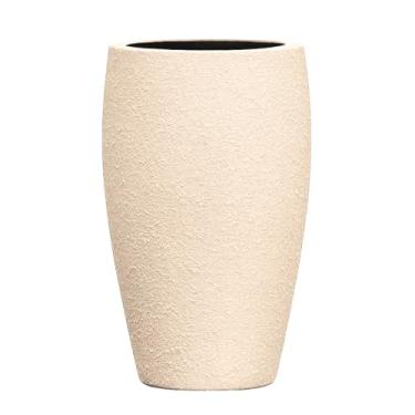 Imagem de Vaso Fibra De Vidro Texturizado Atenas P 52cm Decorativo (Areia Fosco)