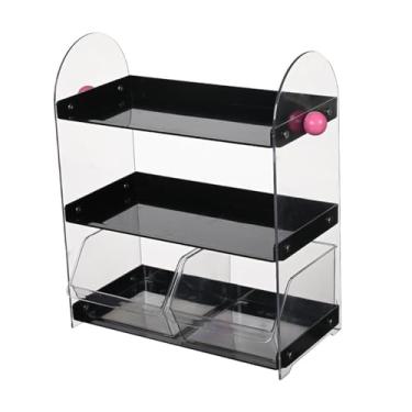 Imagem de KiBcsLic Organizador de, porta-copos de café, suporte para canecas, 3 níveis, prateleira de exposição para cômoda, Preto