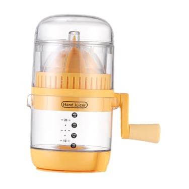 Imagem de IEUDNS Espremedor manual de laranja com capa protetora contra poeira, multiuso para toranja, base antiderrapante, leve, 4,9 polegadas x 8 polegadas, Amarelo